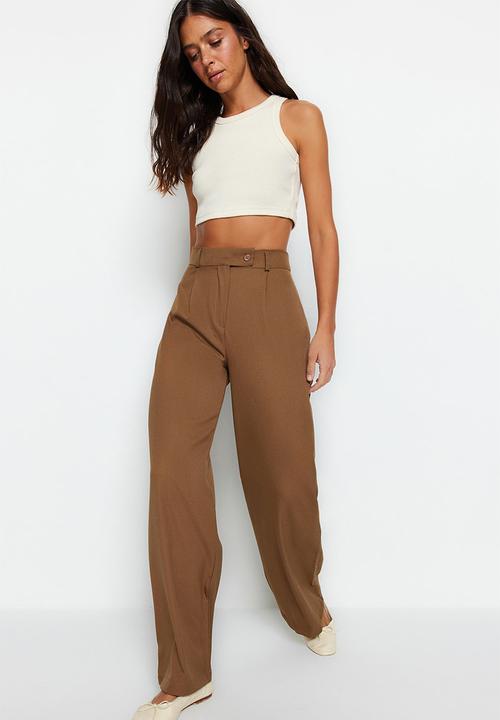 Trendyol - Wide leg long trouser - brown