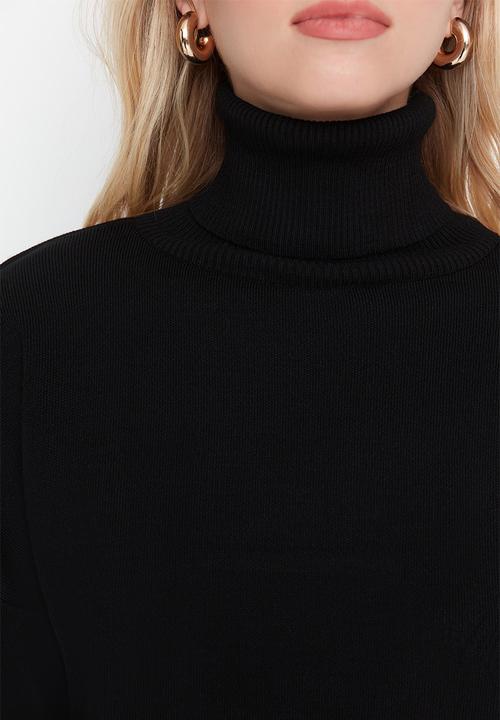 Trendyol - Oversize poloneck sweater - black