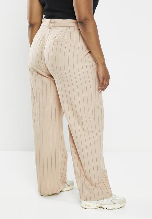 Cotton On - Plus jude suiting pant - peta pinstripe stone