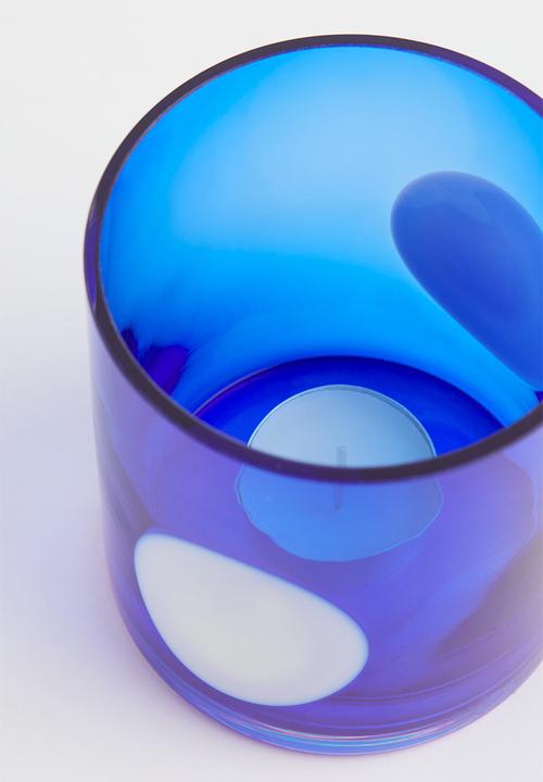 H&M - Glass tealight holder - bright blue