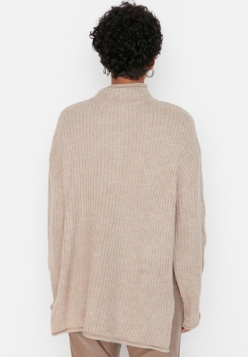 Trendyol - Regular turtleneck sweater - beige