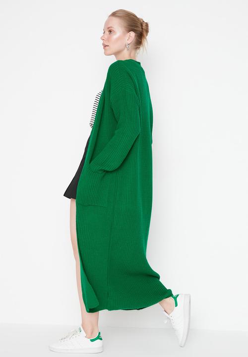 Trendyol - Long basic cardigan - green