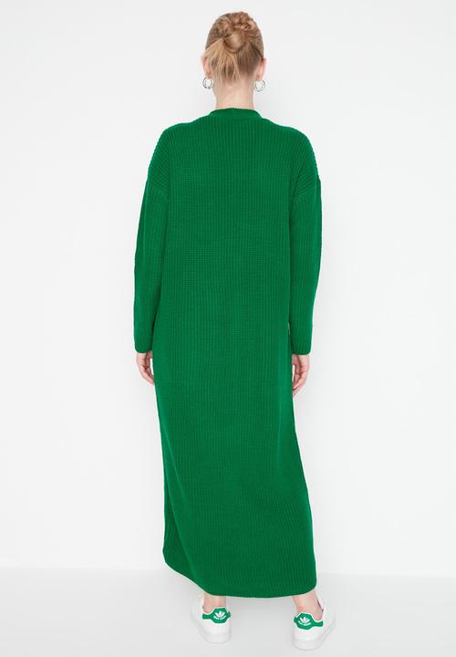 Trendyol - Long basic cardigan - green