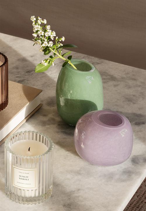 H&M - Small glass vase - light green 