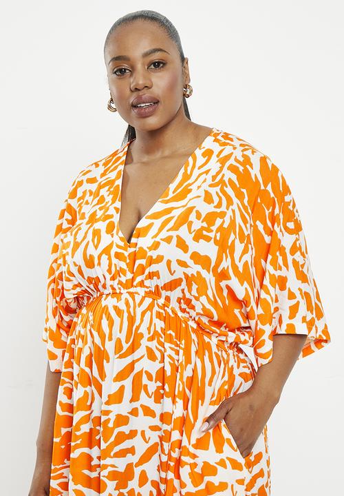 Me&B - Joy kaftan - abstract cheetah orange