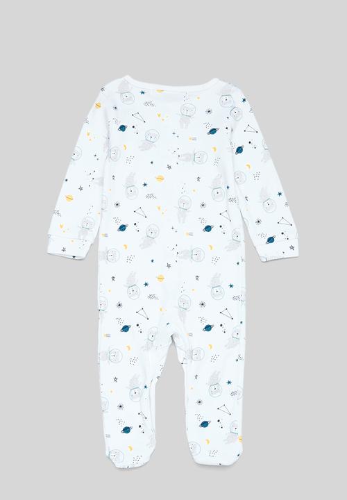 MINOTI - 2 Pack sleepsuits - white & grey