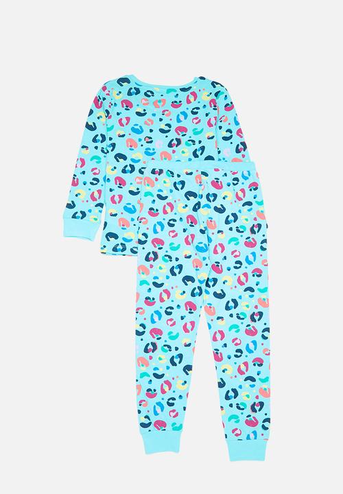 MINOTI - Girls 2 pack multi aop pyjama set - blue