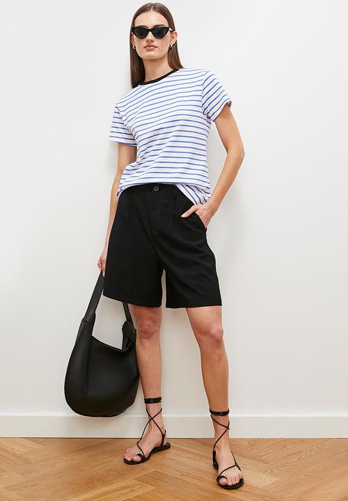 edit - Striped t-shirt contrast neckline - blue stripes