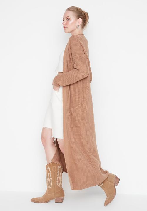 Trendyol - Long basic cardigan - mink