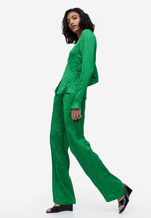 H&M - Wide pull-on trousers - green