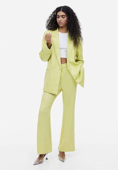 H&M - Flared viscose trousers - lime green