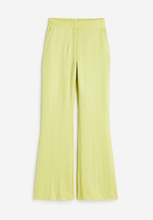H&M - Flared viscose trousers - lime green