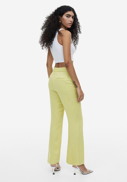 H&M - Flared viscose trousers - lime green