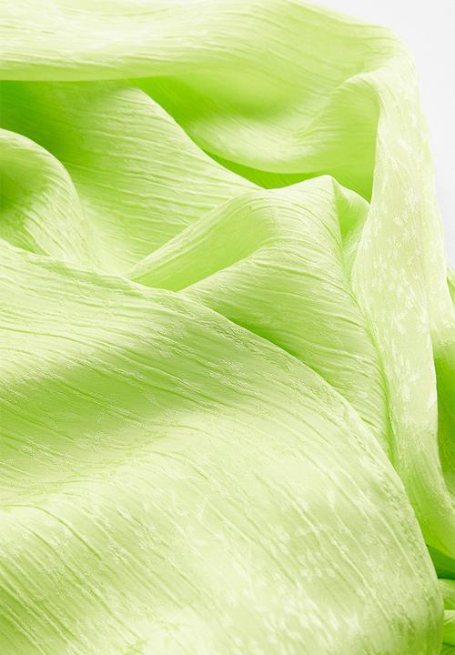 H&M - Jacquard-weave wrap dress - lime green
