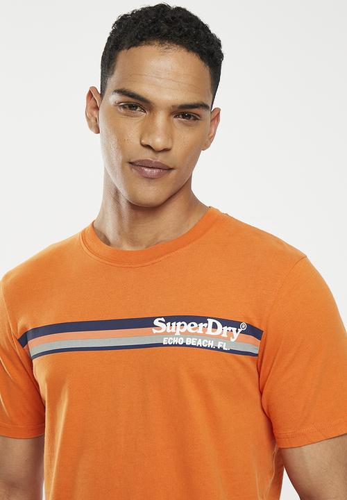 Superdry. - Vintage venue tee - denim co rust orange