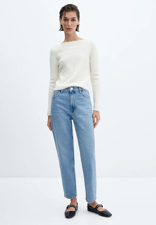 MANGO - Jeans mom - open blue