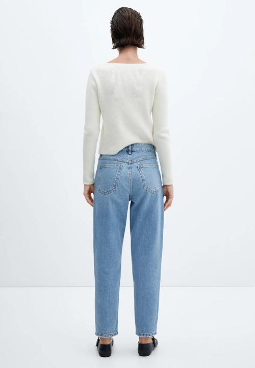 MANGO - Jeans mom - open blue