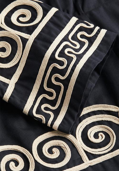 H&M - Embroidered lyocell-blend dress - black