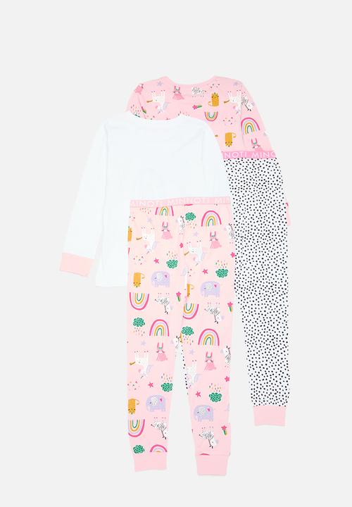 MINOTI - Girls 2 pack rainbows pyjama sets - multi