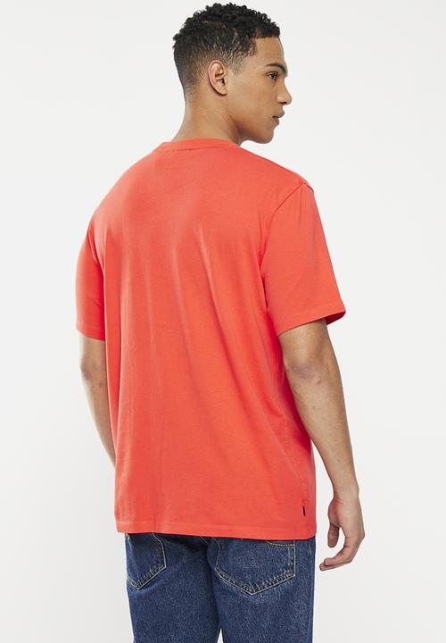 Superdry. - Code stacked logo tee - sunset red