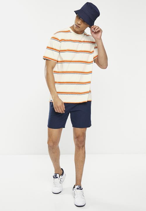 Superdry. - Vintage textured stripe tee - off white stripe
