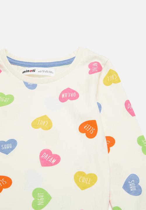 MINOTI - Girls 2 pack hearts aop pyjama set - multi