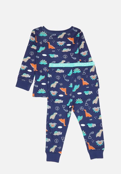 MINOTI - Boys 2 pack dino pyjama set - navy 