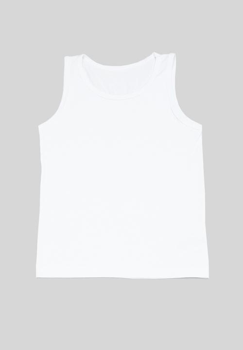 MINOTI - Boys plain 3 pack vests - white