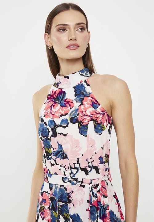 Stella Morgan - Halter neck pited jumpsuit- pink