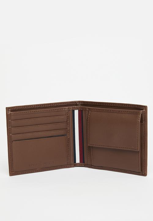 Tommy Hilfiger - TH premium leather cc and coin - dark chestnut