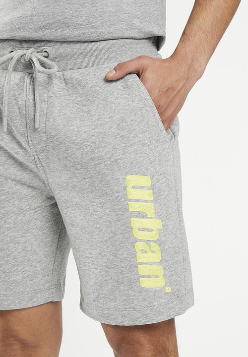 urban° - Mens urban core terry fleece short - grey melange