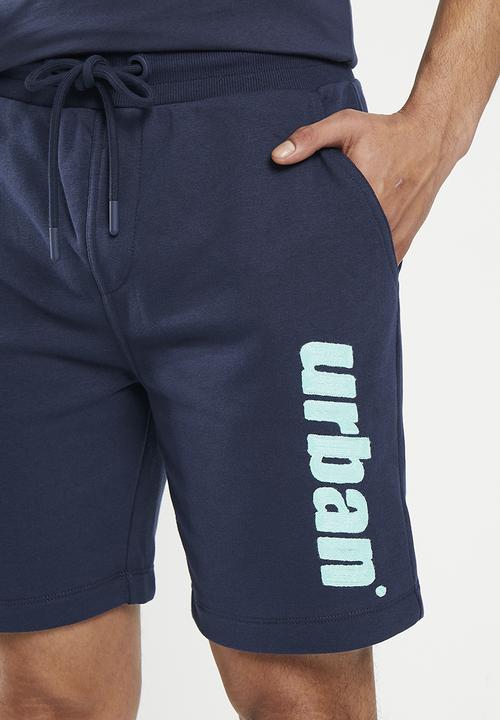 urban° - Mens urban core terry fleece short - black iris