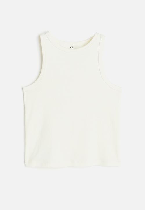 H&M - Ribbed cotton vest top - white