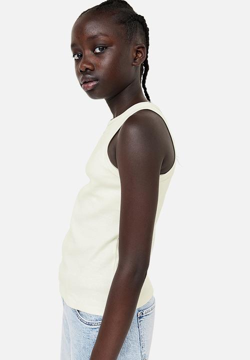 H&M - Ribbed cotton vest top - white