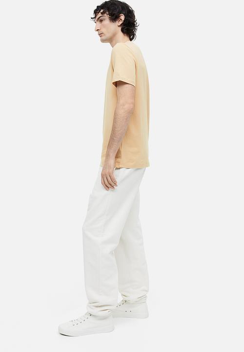 H&M - Slim fit round-necked T-shirt - beige