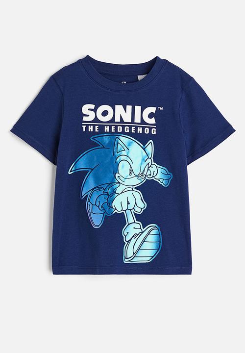 H&M - Printed jersey t-shirt - dark blue / sonic the hedgehog 