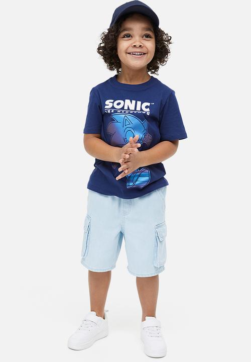 H&M - Printed jersey t-shirt - dark blue / sonic the hedgehog 