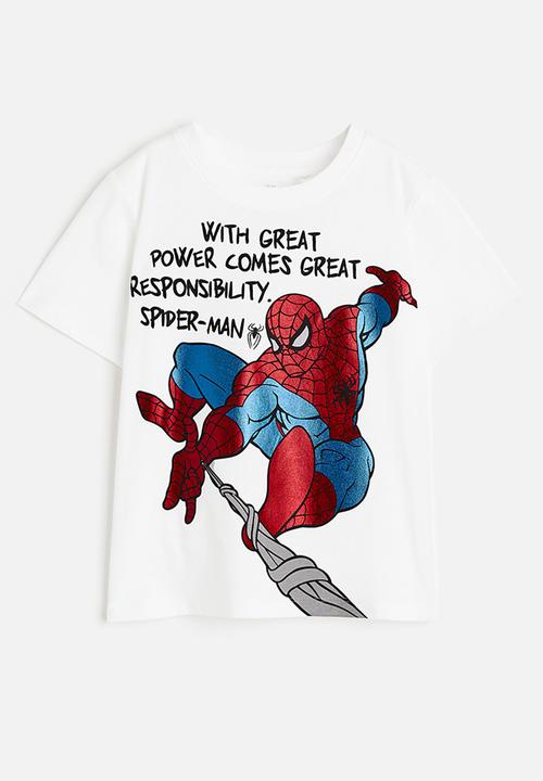 H&M - Printed jersey t-shirt - white / spider-man 