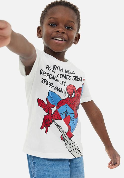 H&M - Printed jersey t-shirt - white / spider-man 