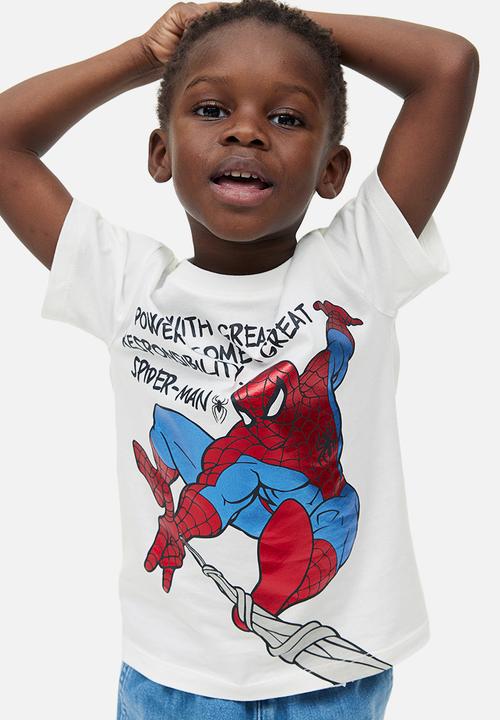 H&M - Printed jersey t-shirt - white / spider-man 