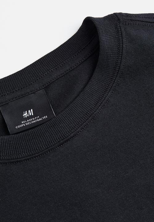 H&M - Relaxed fit printed T-shirt - black phone 