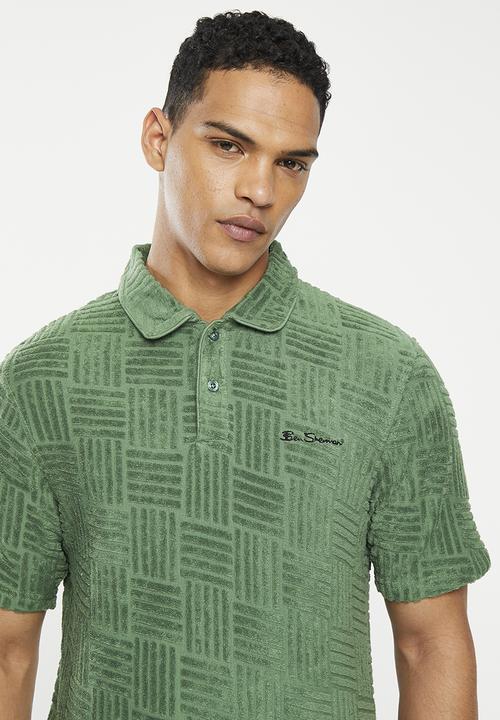 Ben Sherman - Terry textured polo - rich fern