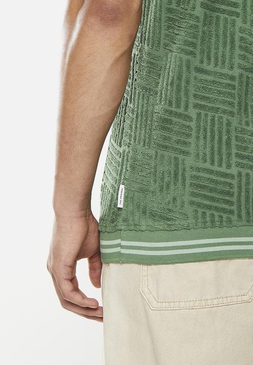 Ben Sherman - Terry textured polo - rich fern