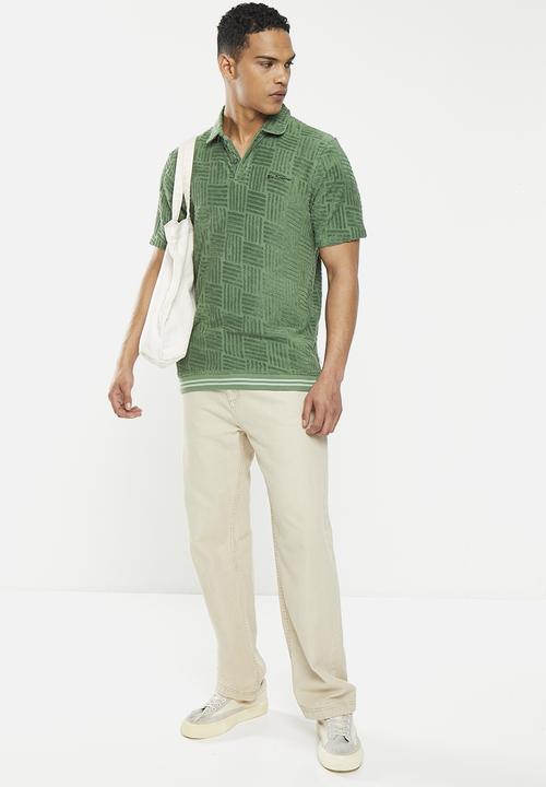 Ben Sherman - Terry textured polo - rich fern