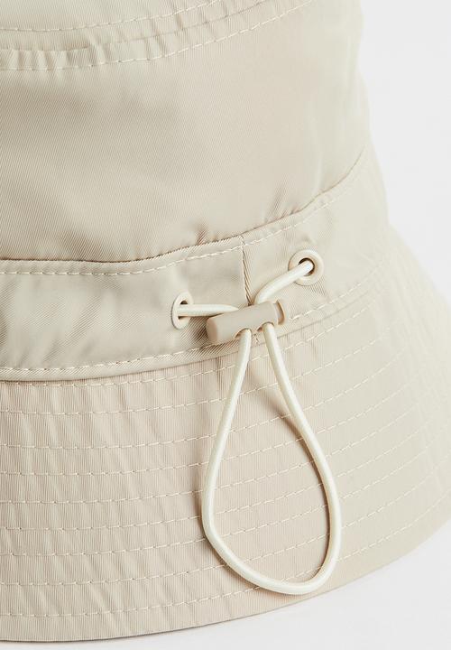 H&M - Drawstring bucket hat - light beige 