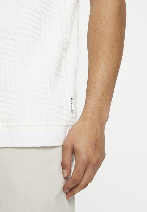 Ben Sherman - Terry textured polo - white