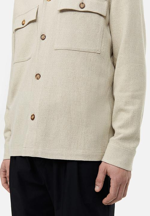 H&M - Regular fit linen-blend overshirt - light beige
