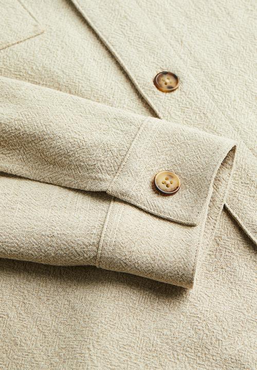 H&M - Regular fit linen-blend overshirt - light beige