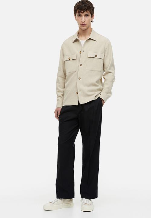 H&M - Regular fit linen-blend overshirt - light beige