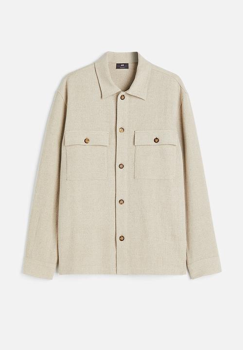 H&M - Regular fit linen-blend overshirt - light beige
